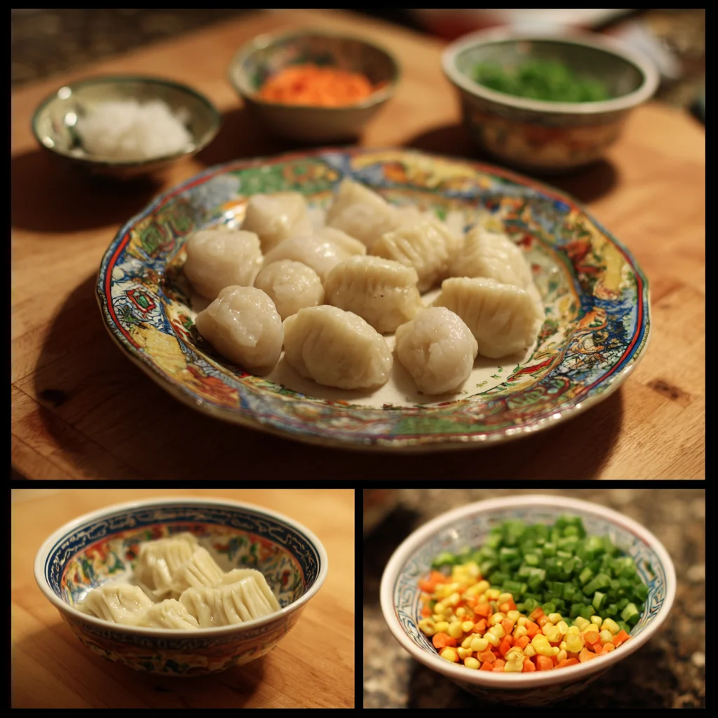 dhough Shrimp and Vegetable Dumplings