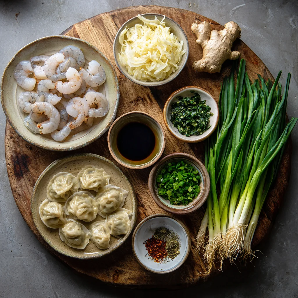 Ingredients Shrimp and Vegetable Dumplings