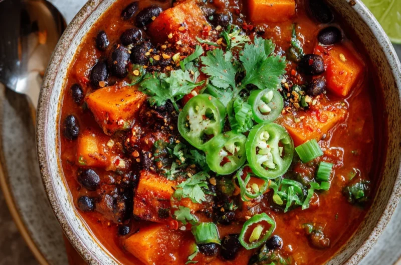 Spiced Sweet Potato and Black Bean Stew (Warm, Hearty & Full of Fall Comfort!)