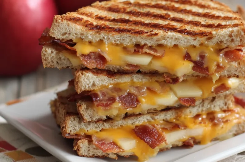 Honey Apple Cheddar and Bacon Panini