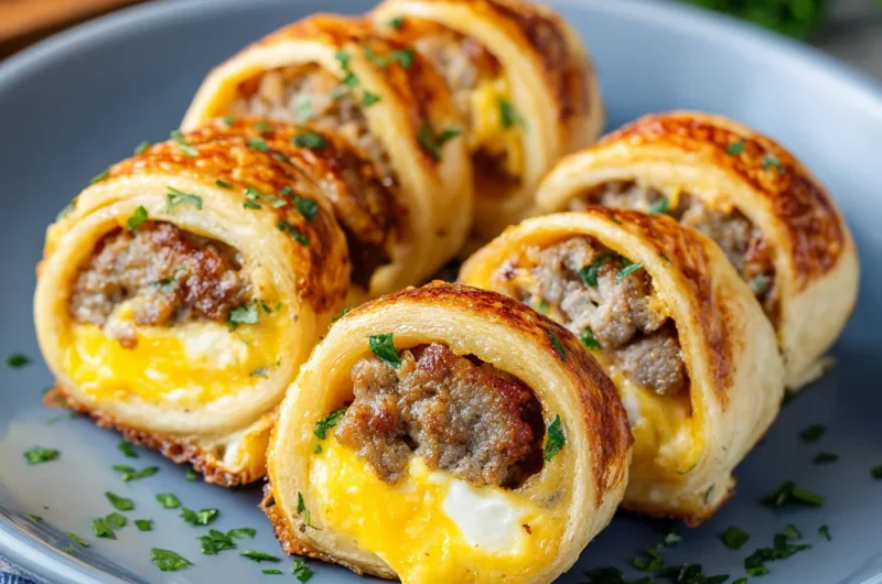 Sausage Egg Cheese Roll Ups (Easy Breakfast Recipe)