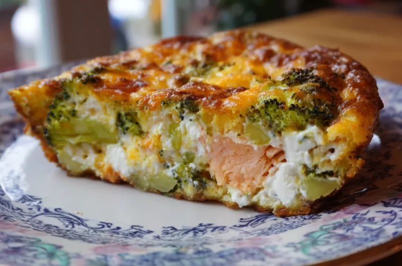 Broccoli Salmon and Cottage Cheese Frittata Recipe