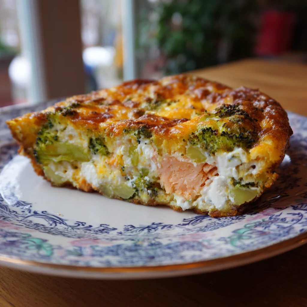 Broccoli Salmon and Cottage Cheese Frittata Recipe
