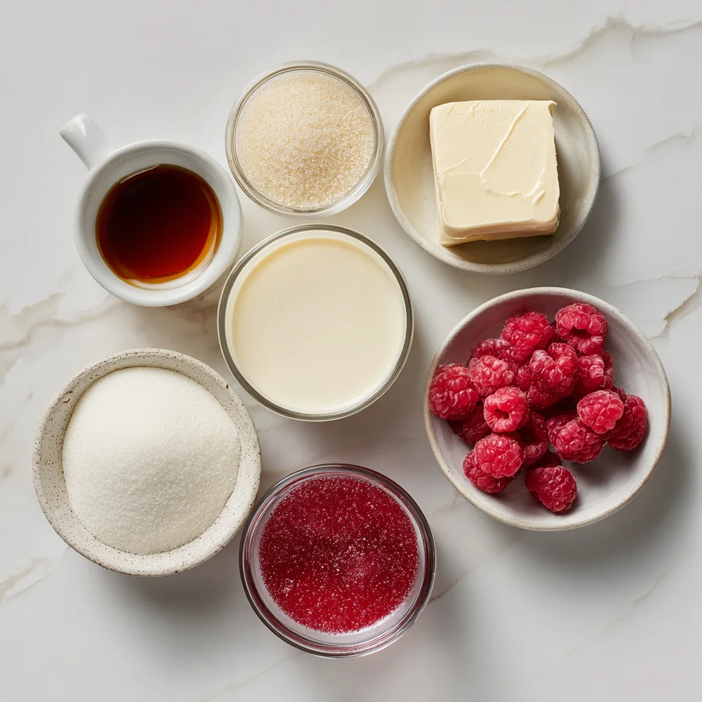 Ingredients used in Creamy Panna Cotta with Berry Sauce Recipe