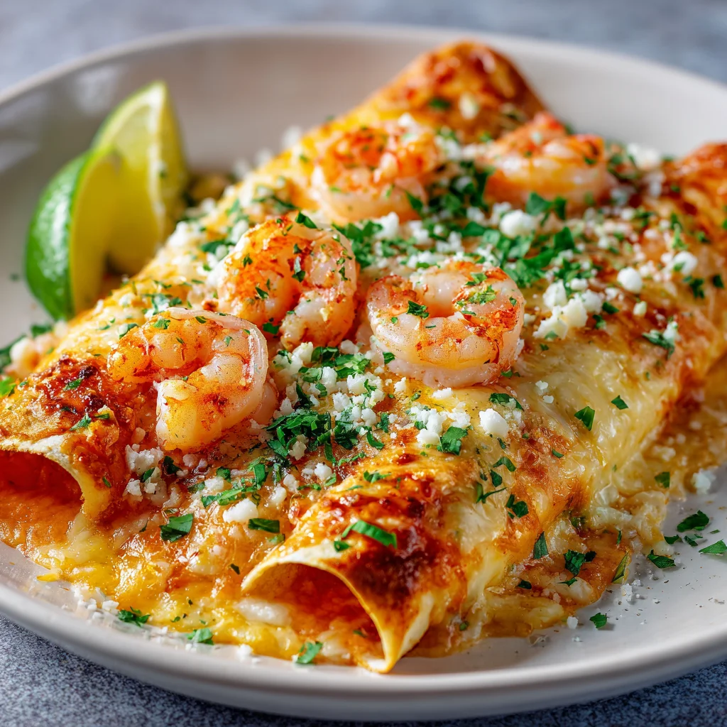 Creamy Shrimp Enchiladas final serving