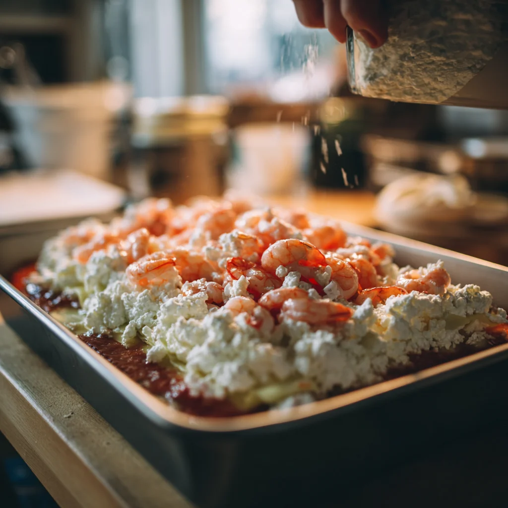 Creamy Garlic Butter Shrimp Lasagna Recipe