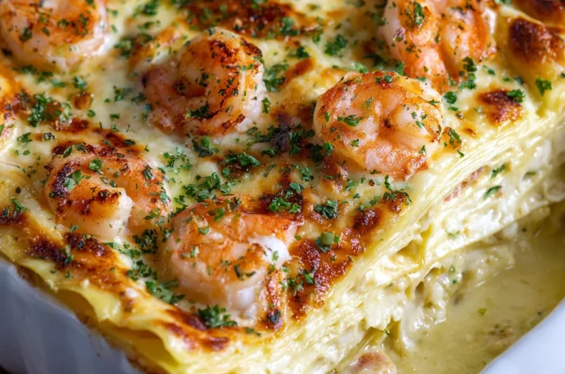 Garlic Butter Shrimp Scampi Lasagna Recipe