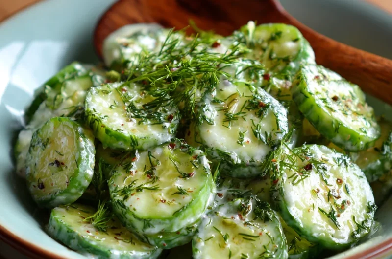 Garlic Dill Cucumber Salad