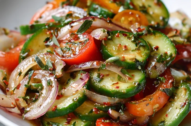 Marinated Cucumbers Onions Tomatoes Recipe