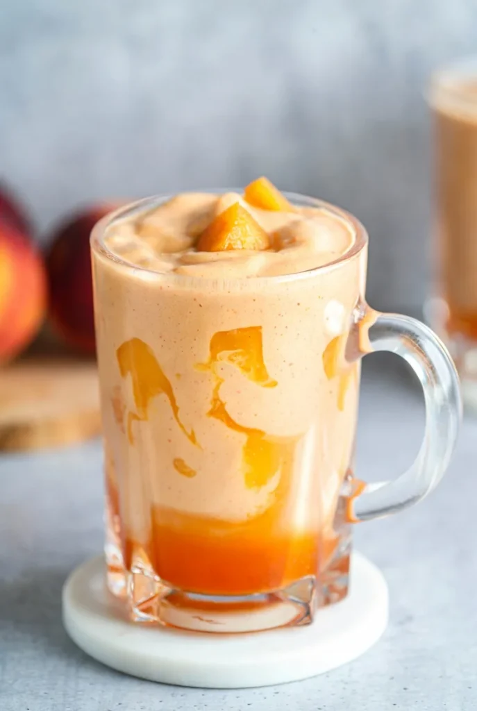 Peach Smoothie with Frozen Peaches final serving