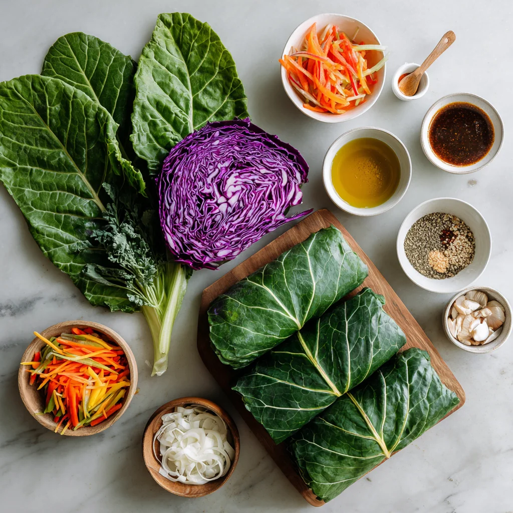 ingredients Rainbow Collard Green Wrap