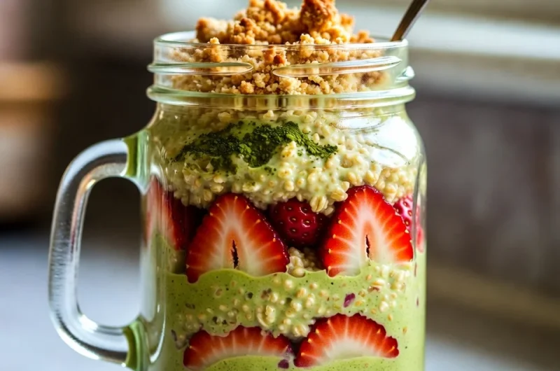 Strawberry Matcha Overnight Oats