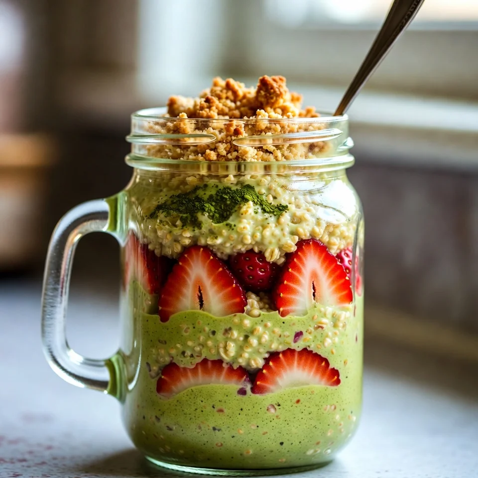 Strawberry Matcha Overnight Oats