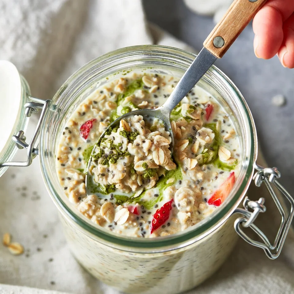 strawberry matcha overnight oats