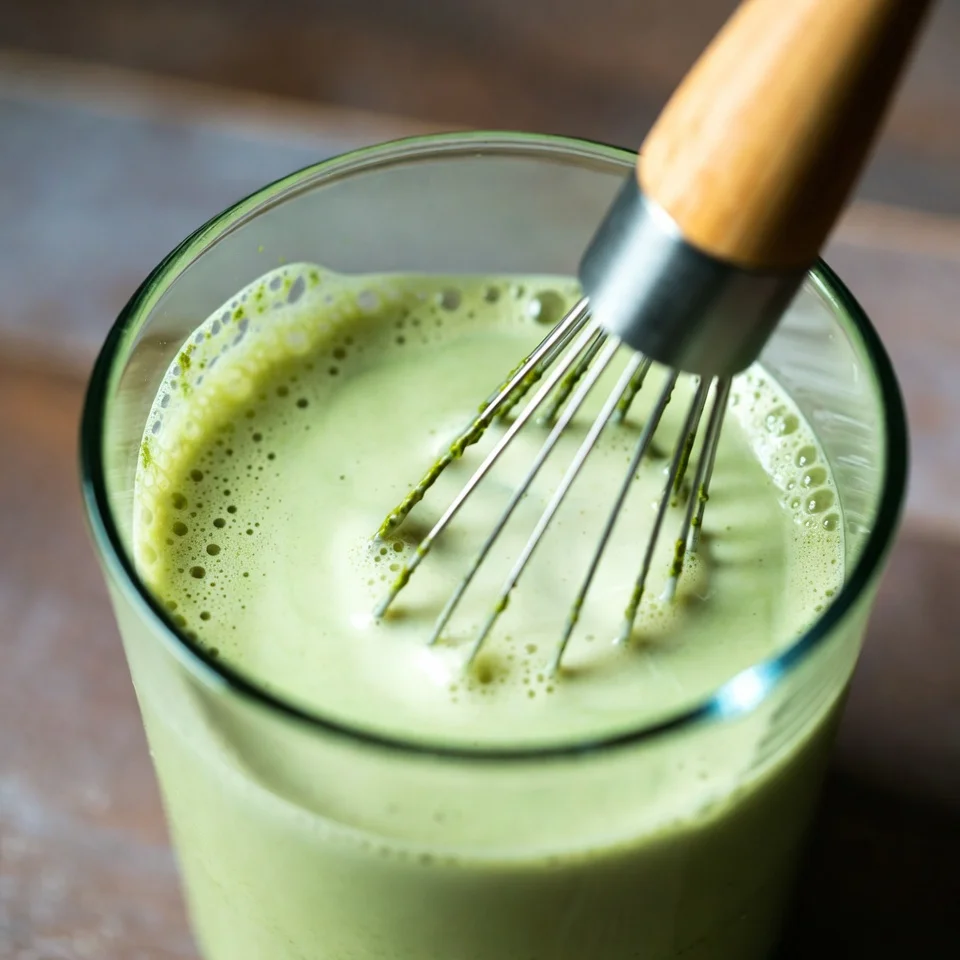 bowl or jar, whisk the almond milk, matcha powder