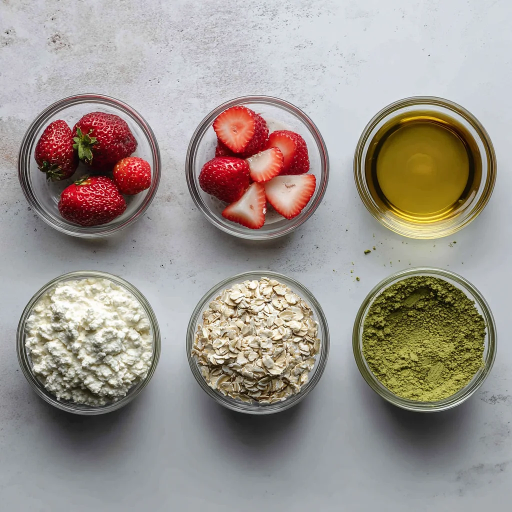 Ingredients used in Strawberry Matcha Overnight Oats