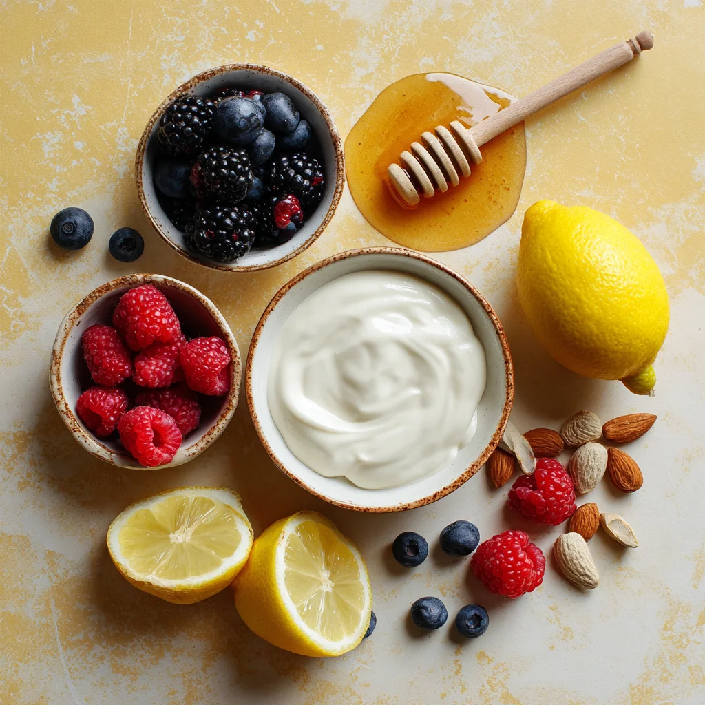 ingredients used in greek yogurt honey fruit bake